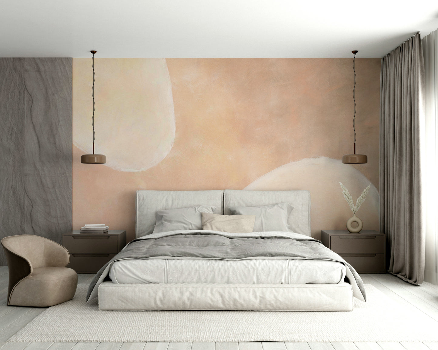 Contemporary neutral shapes wallpaper

