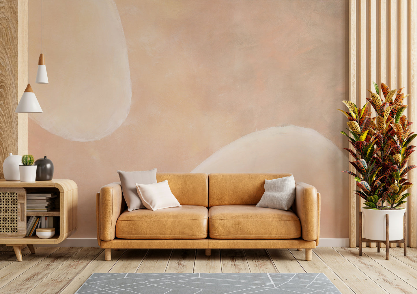 Organic forms in neutral shades
