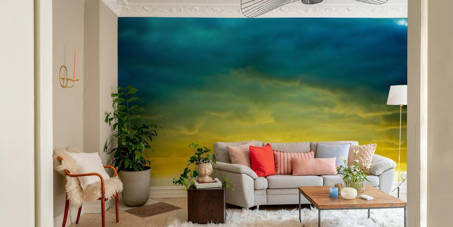A beautiful abstract light wall mural for a living room.


