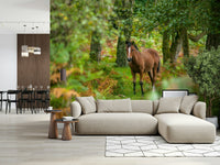 Nature woodland horse view for playroom wall