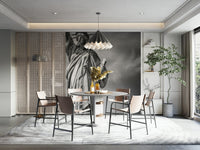 Vibrant Statue of Liberty wall mural with city backdrop

