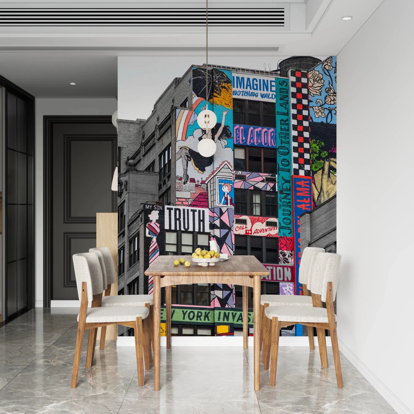 New York Graffiti Wall Mural