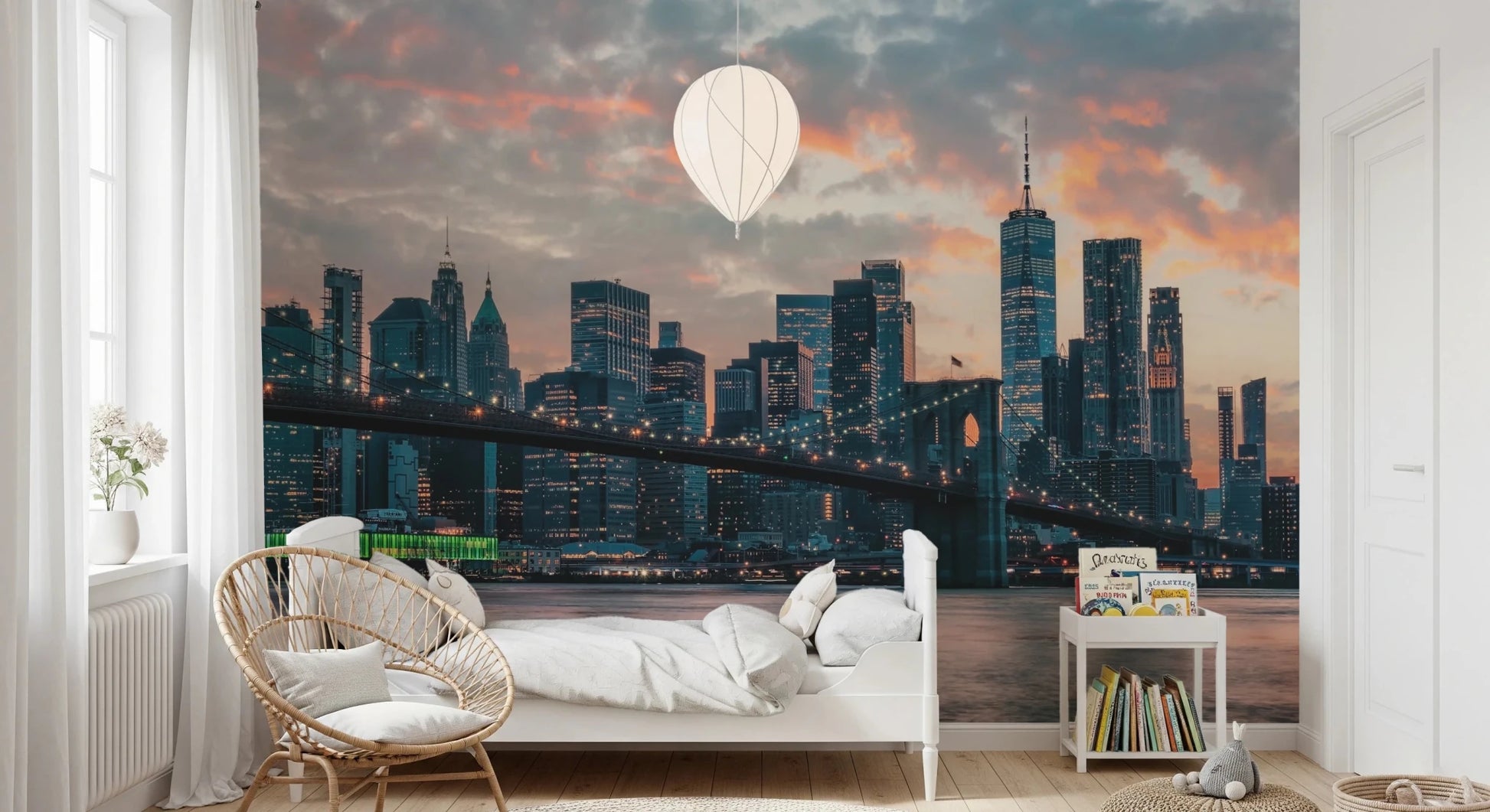New York In The Evening Wall Mural
