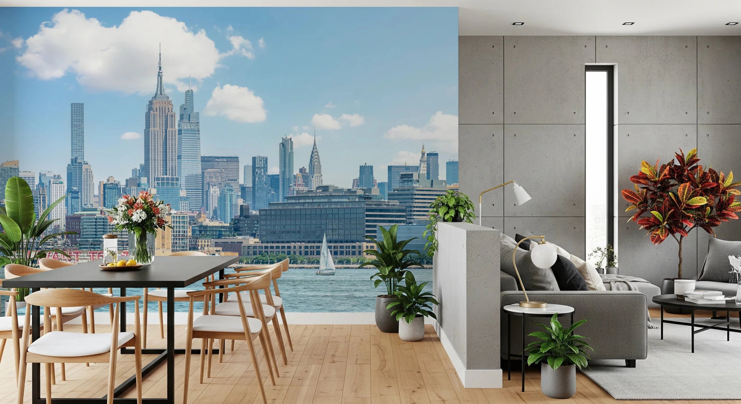 This detailed New York Skyline View Wall Mural focuses on the Chrysler Building and the majesty of midtown architecture.
