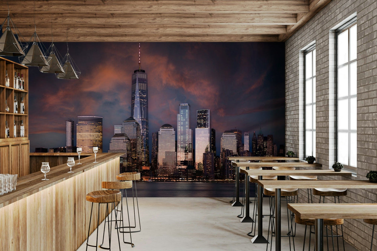 Fresque murale Crépuscule de New York -2258614