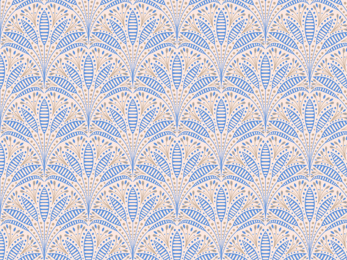 Artdeco Blue Palmの壁紙 in your room — zoomed