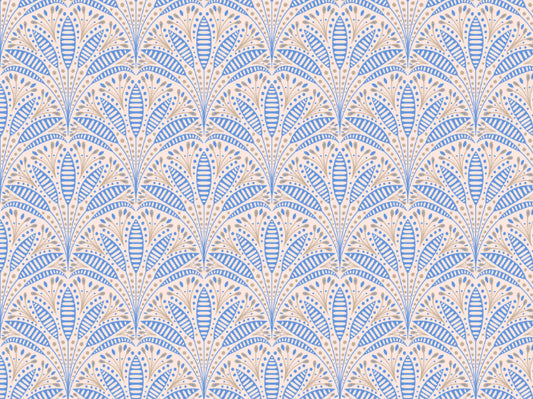 Artdeco Blue Palm Wallpaper