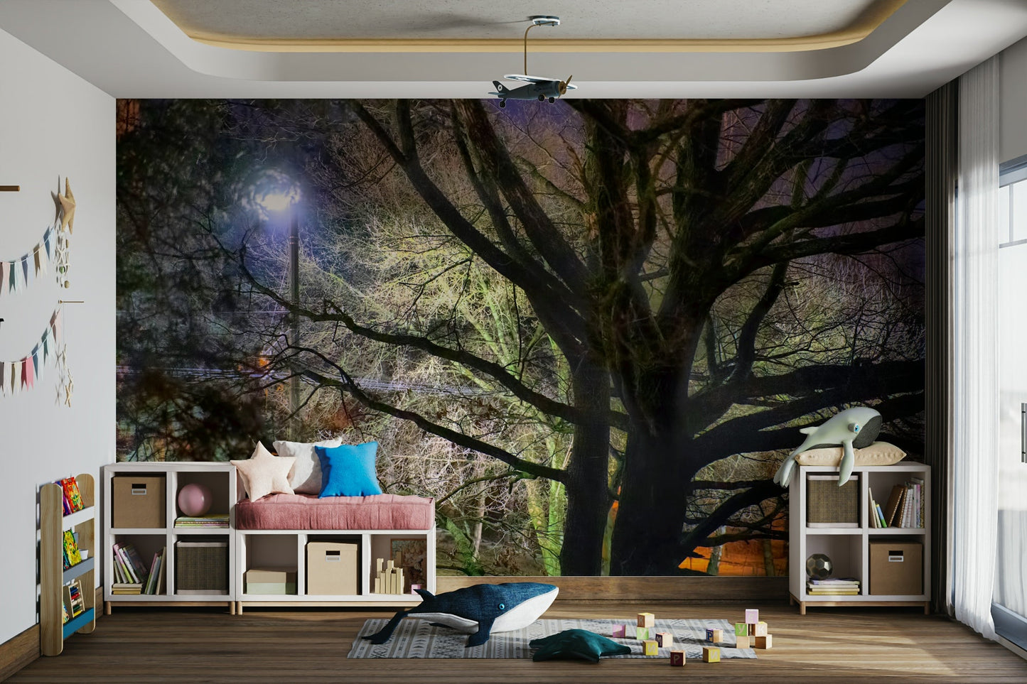 Mysterious and serene atmosphere.

