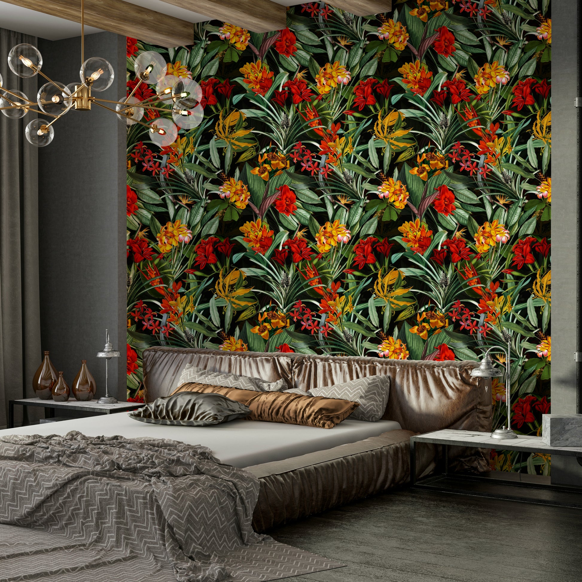Nocturnal Bloom Wallpaper featuring dark blooms and intricate floral details.

