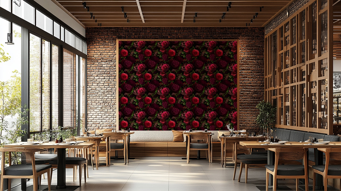 Elegant dark floral design for feature walls

