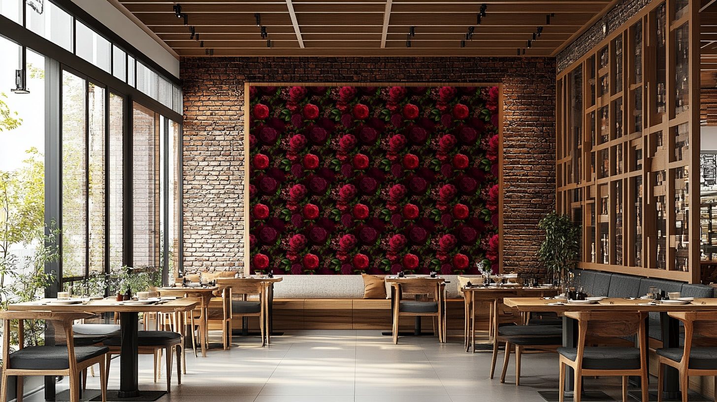 Elegant dark floral design for feature walls

