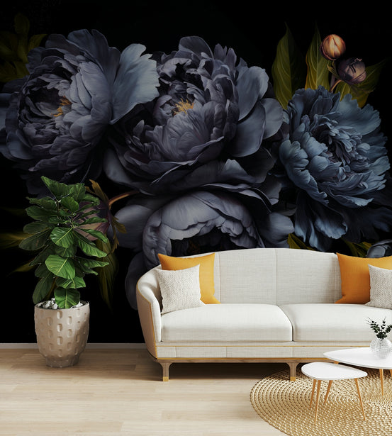 Blue tones wall mural for lounges

