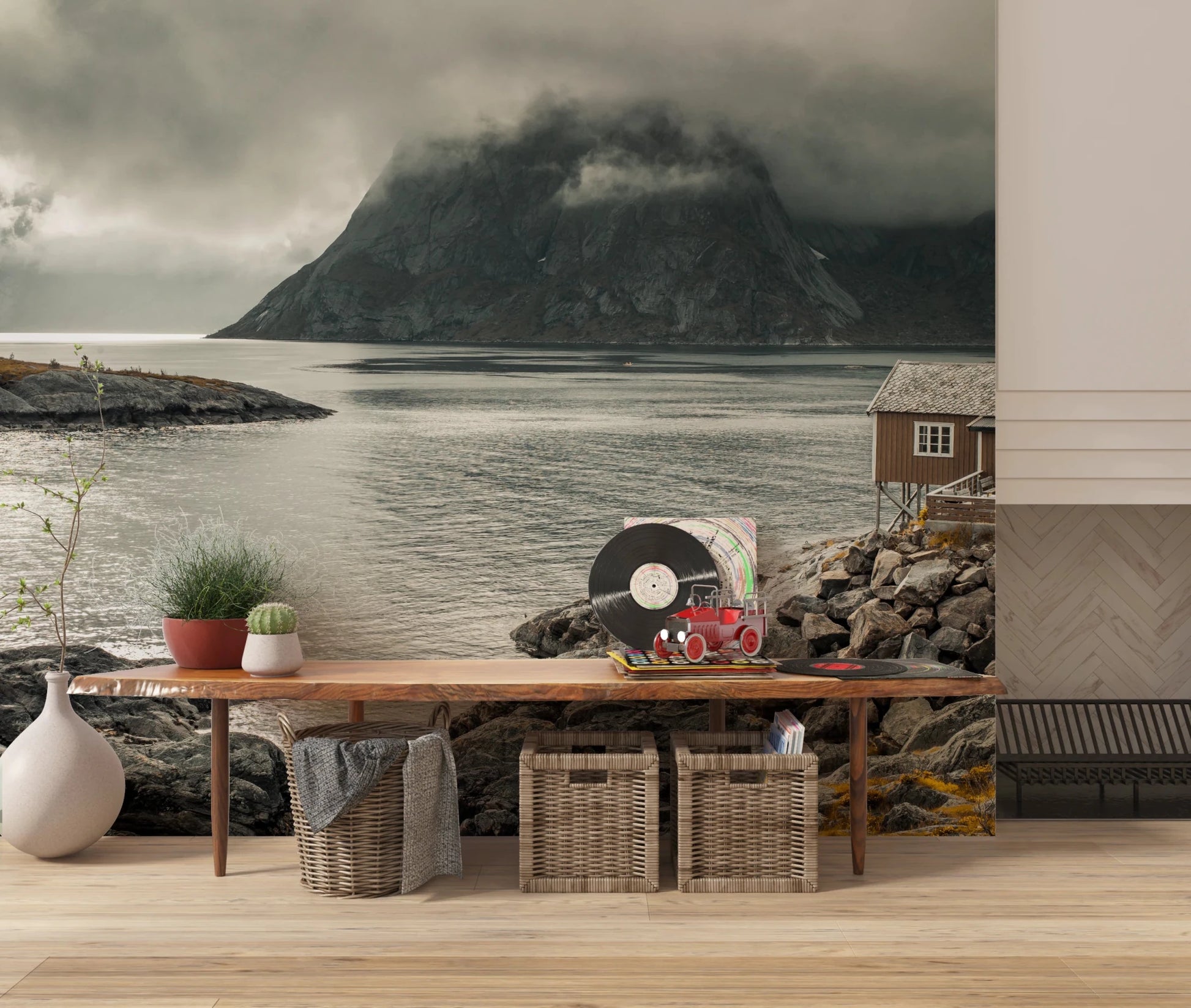 Nordic Coastal Retreat Wall Mural