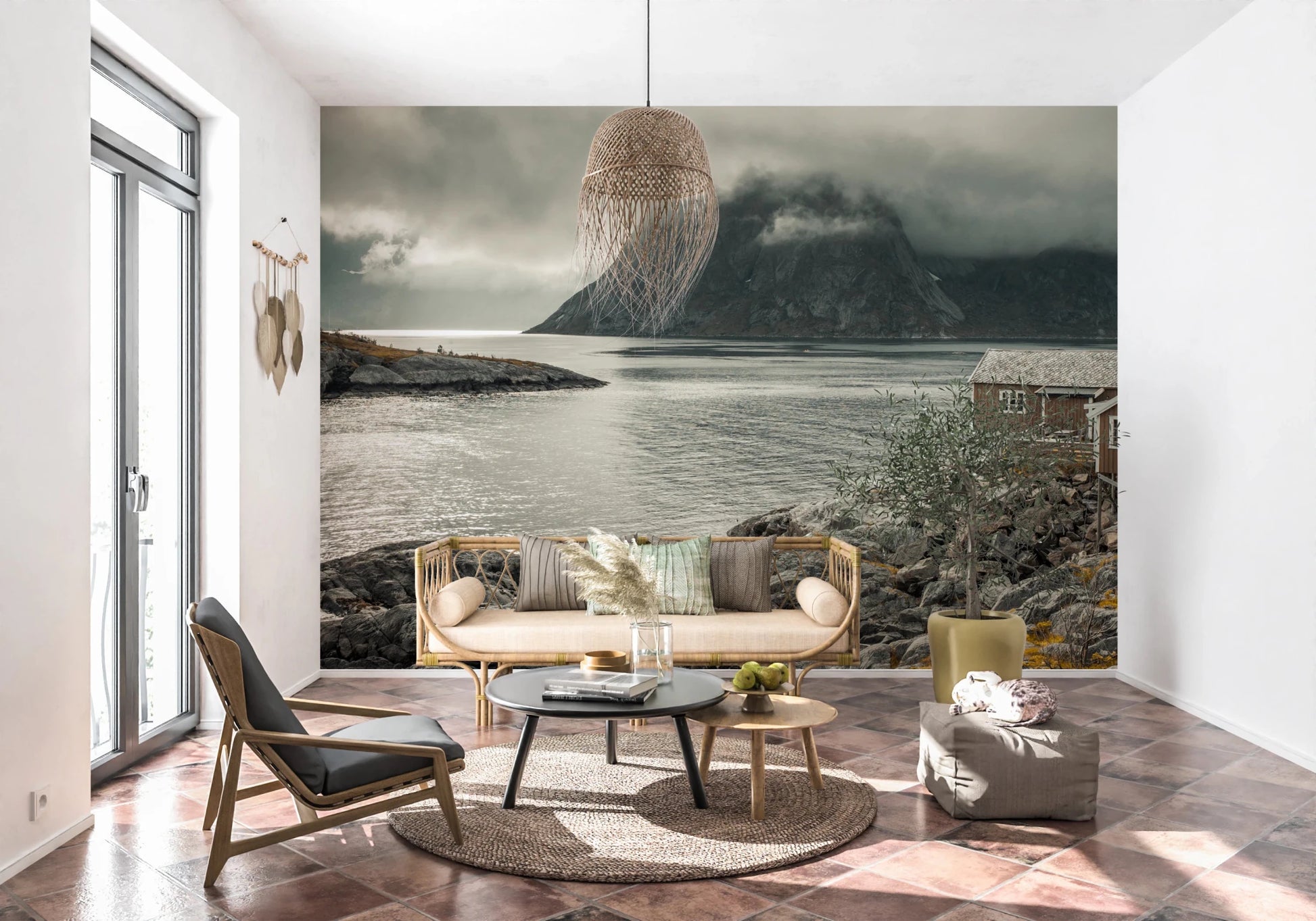 Nordic Coastal Retreat Wall Mural