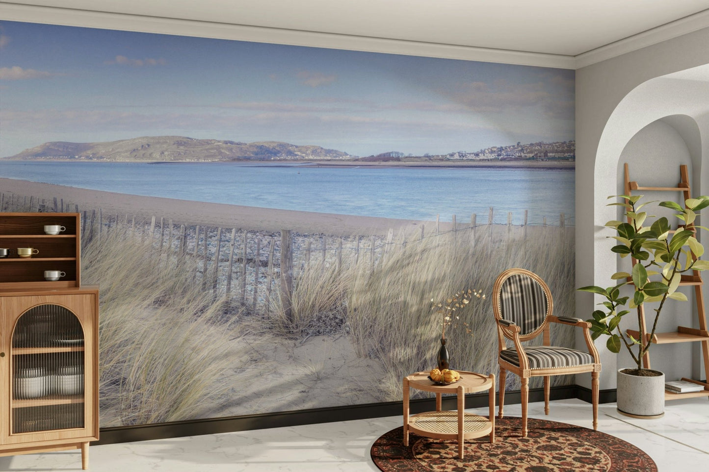 The wall art combines a nature theme with a tranquil feel.

