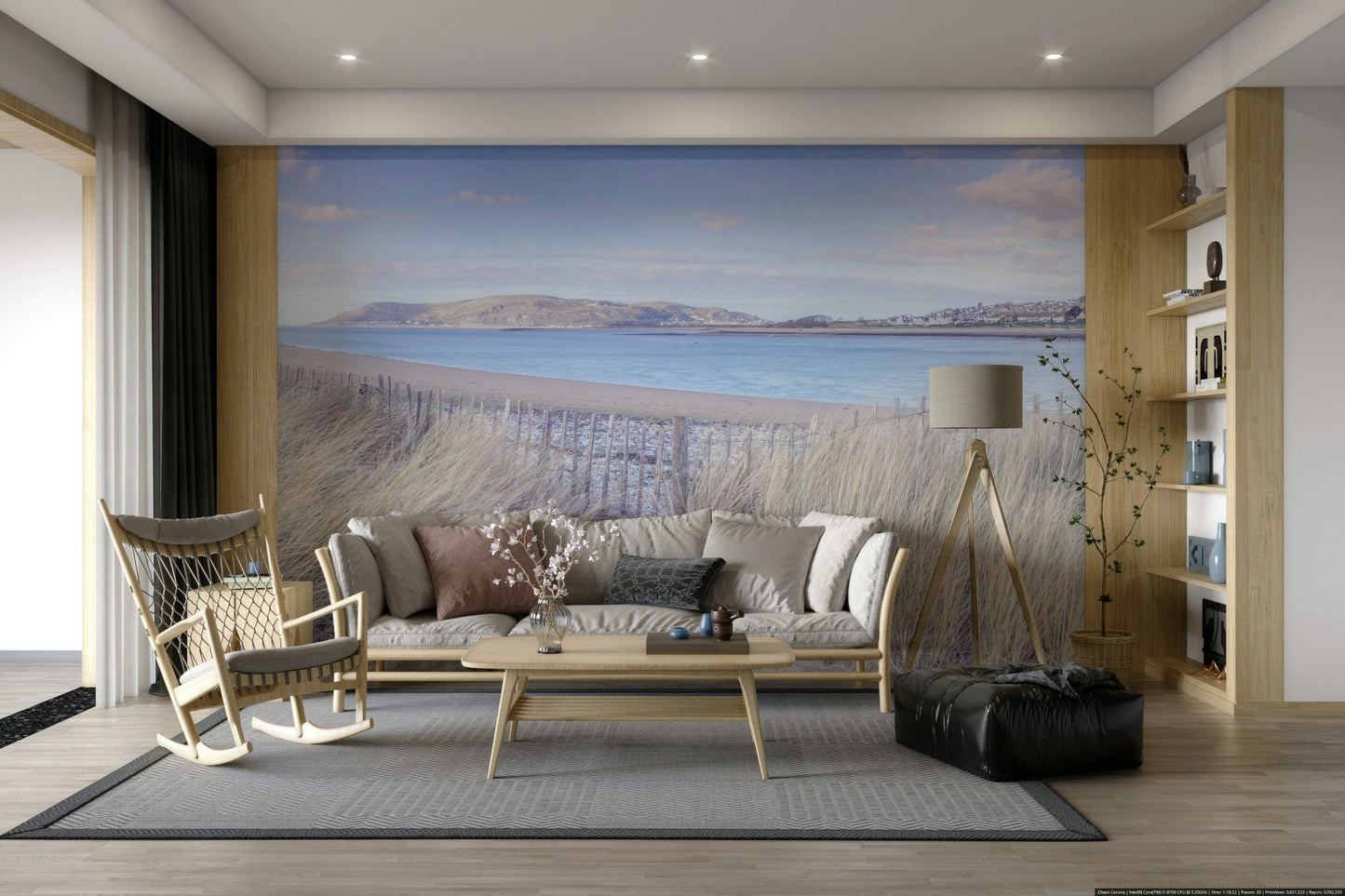 Wall mural of the North Wales coast.

