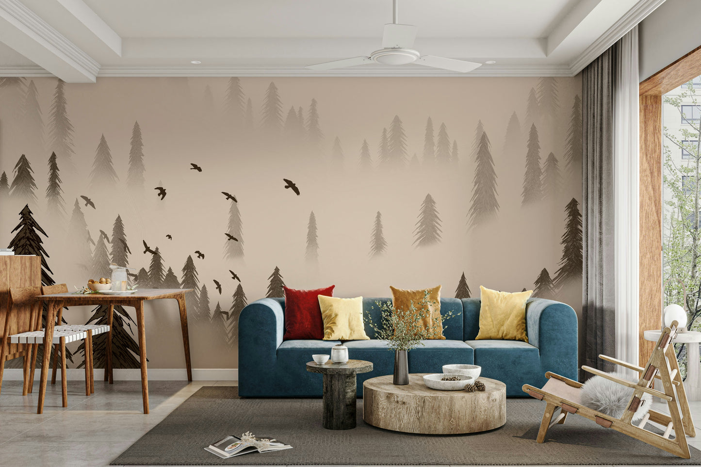 Northern Forest Sepia Wallpaper – Nature-Inspired Wallpaper