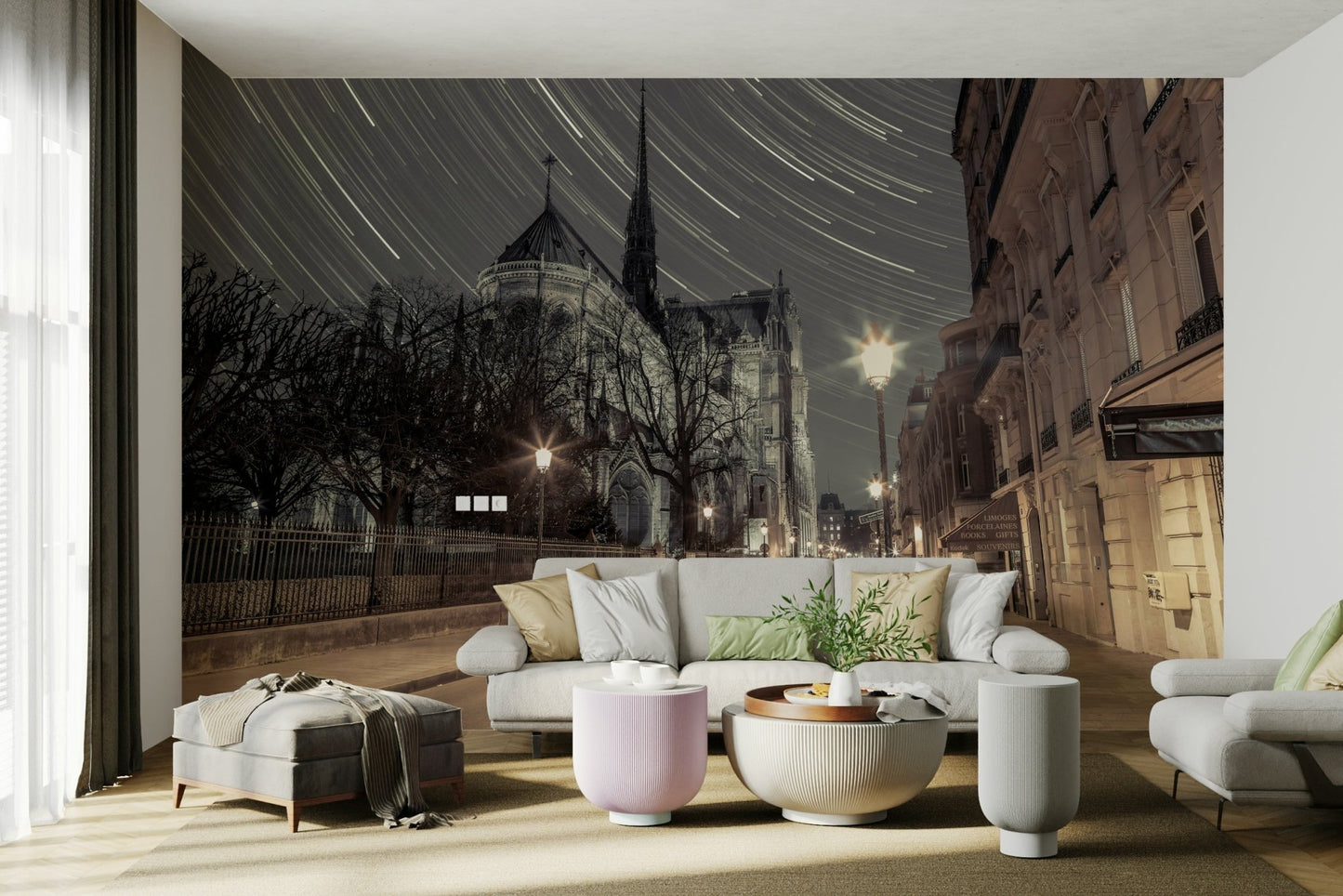 High-resolution image of Notre-Dame at night.

