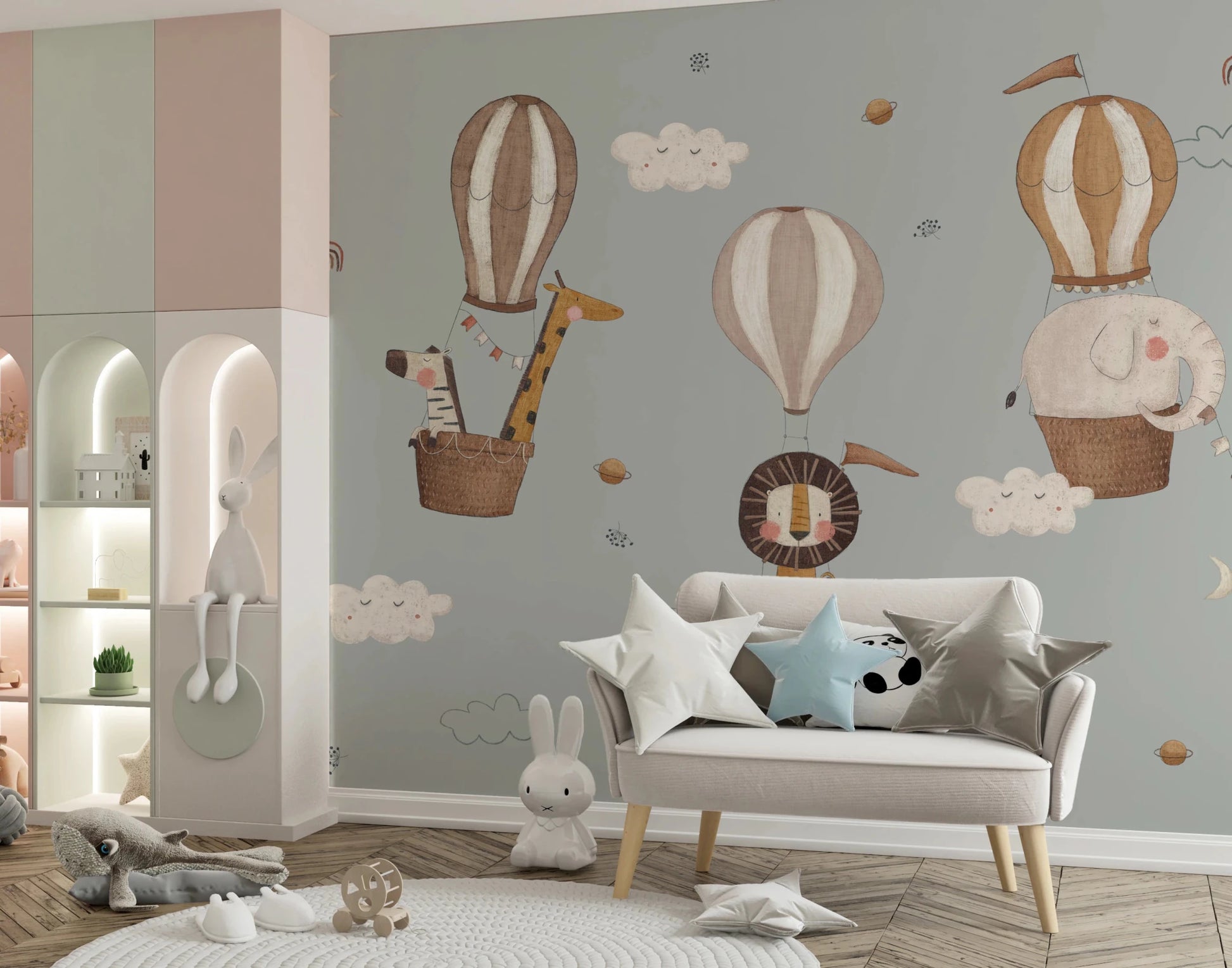 Nursery Hot Air Balloons Wall Mural