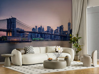 NYC Bridge at Dusk Wall Mural