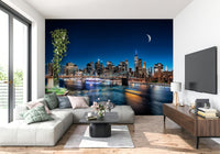 Majestic NYC by Night wall mural panorama at dusk.