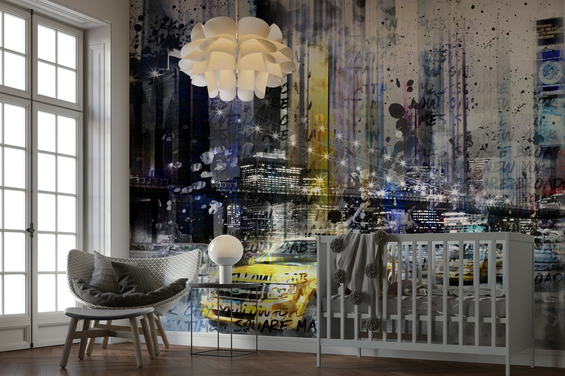Contemporary NYC cityscape collage for interiors


