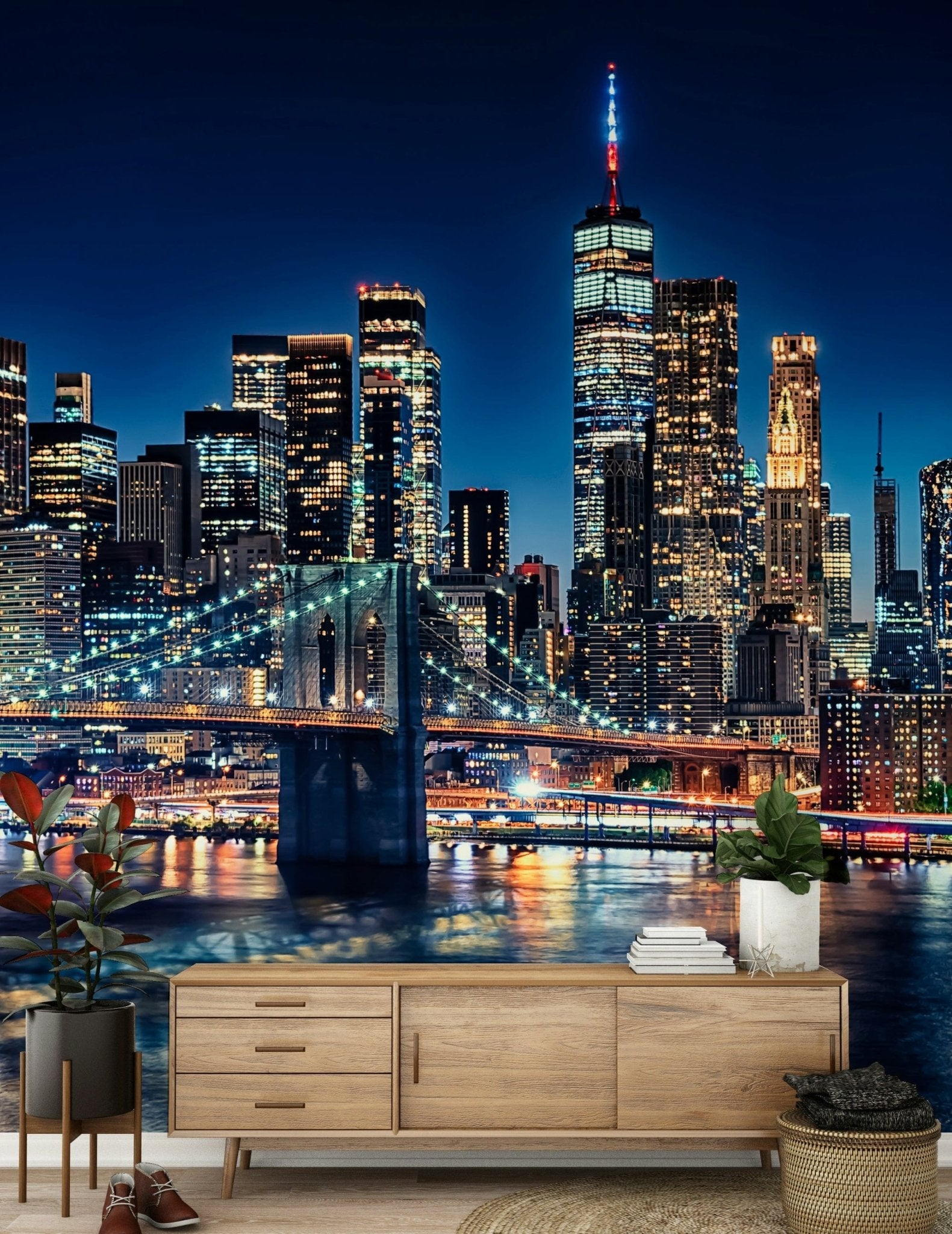ニューヨーク 夜景 アートプリント 電飾　飾り Order NYC Night Lights Wall Mural | Shop Today