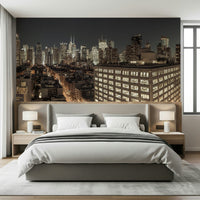 Modern Metropolis City Lights wall mural office home building light.