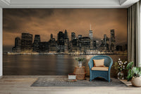 Night City Dreams serene mural wallpaper