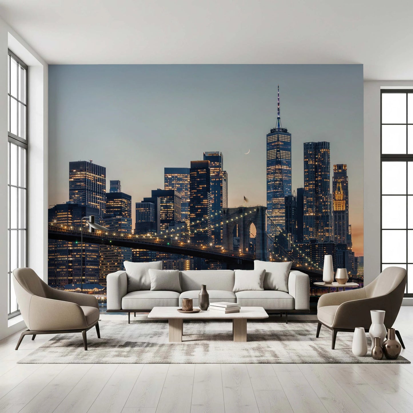 NYC Skyline at Twilight Wall Mural