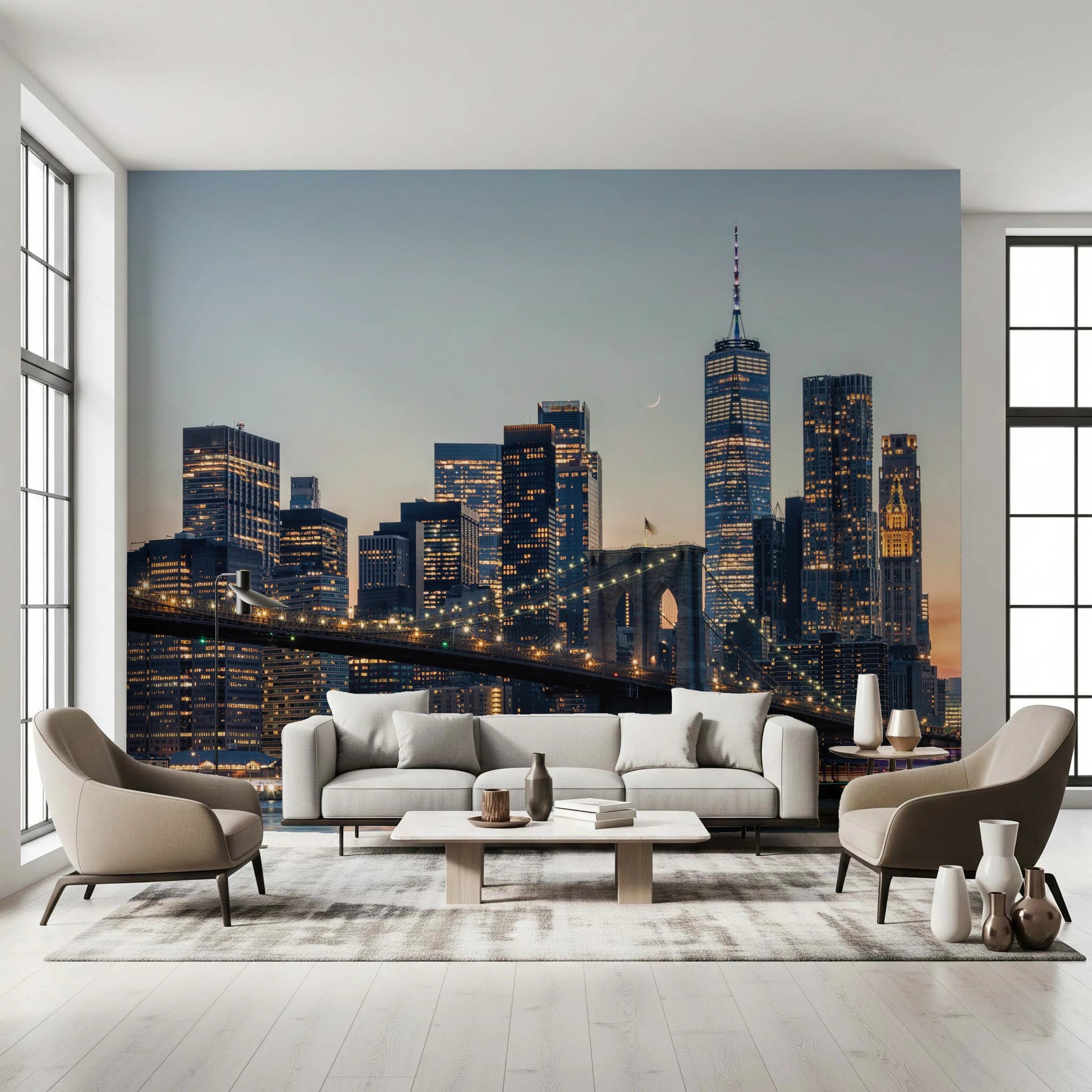 NYC Skyline at Twilight Wall Mural