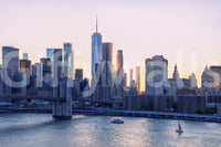 Sunset reflection NYC Skyline Dream wallpaper for walls backdrop.