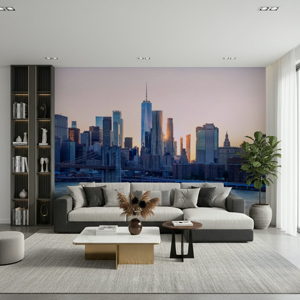 NYC Skyline Dream wallpaper for walls Manhattan harbor vista.