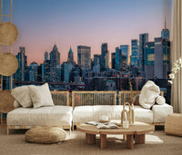 Artistic NYC Skyline Dusk wallpaper mural twilight city aesthetics.