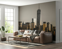 Wallpaper New York Cityscape Glow, perfect golden hour city view.
