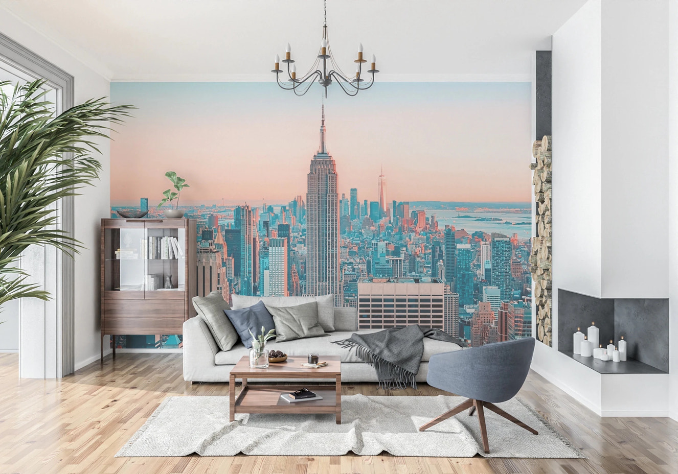 NYC Sunrise Skyline Wall Mural
