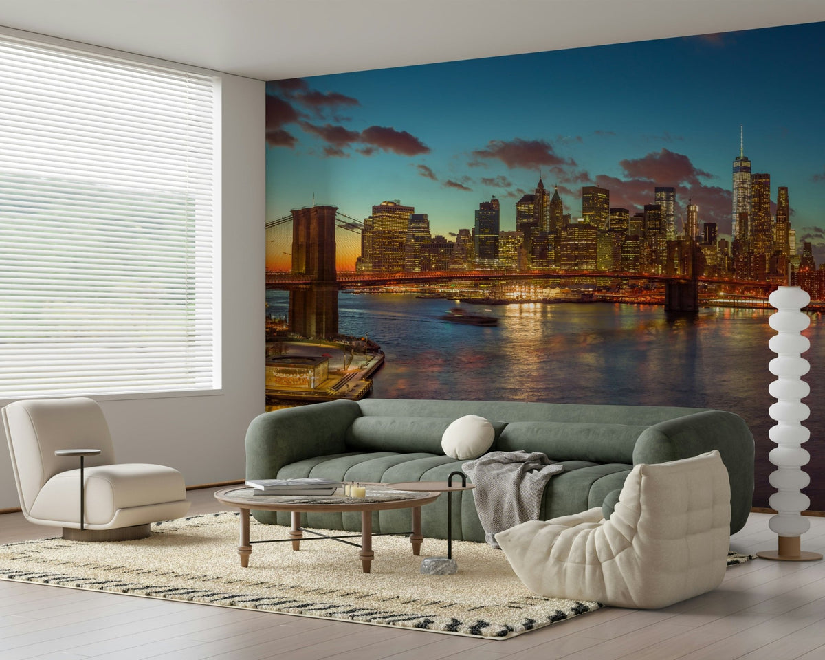 Brooklyn Bridge foreground, awesome perspective, NYC Twilight Sparkle wall covering.