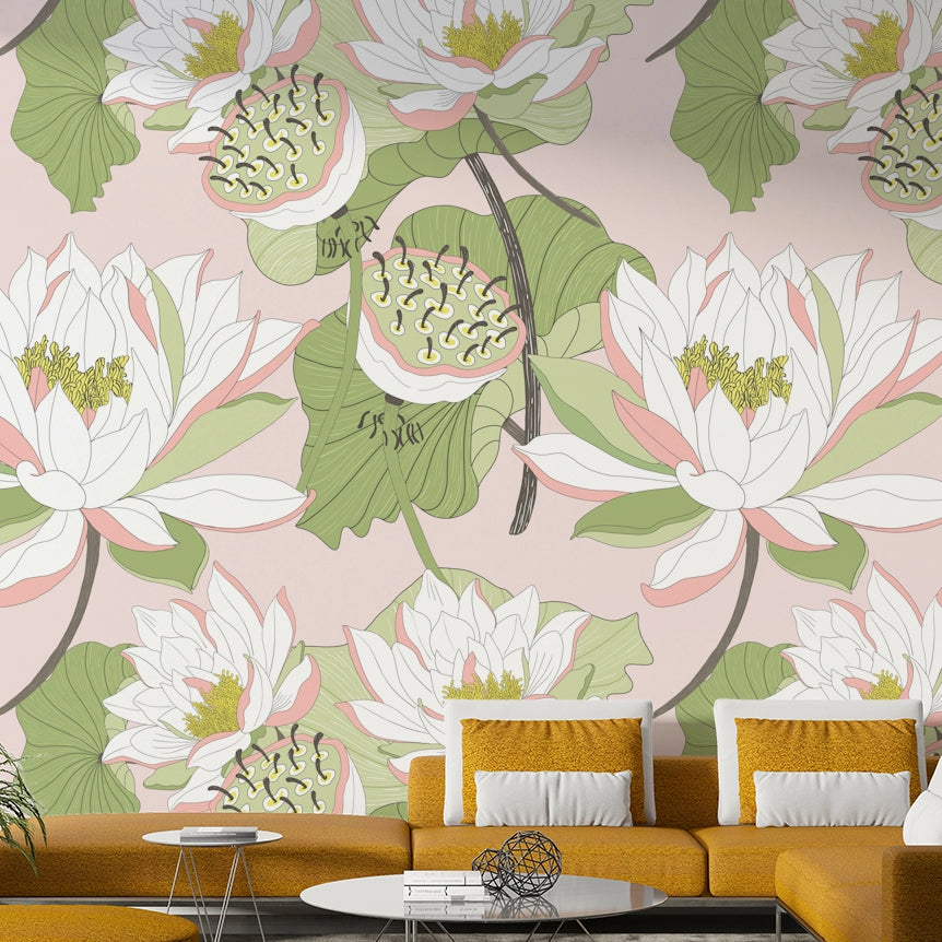 Serene lily wallpaper for walls

