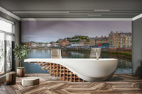 panoramic view of oban harbor scotland

