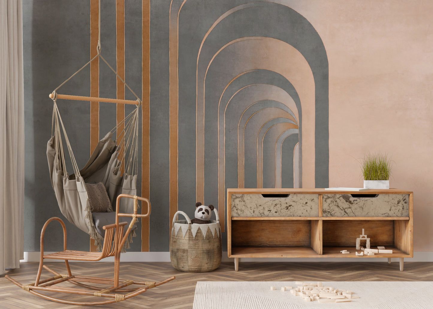 Moderne grå struktureret tapet