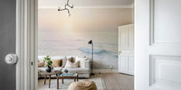 Coastal-inspired mural wallpaper for a tranquil atmosphere

