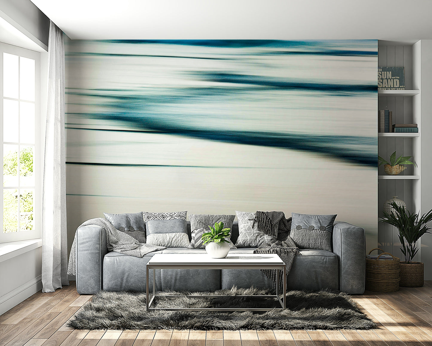 A beautiful emotional ocean wallpaper mural for a modern home.

