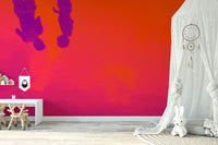 A beautiful wide-angle wall mural of the sea.

