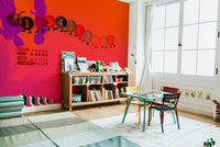 A graceful subtle wave wall mural in cool, natural tones.

