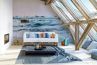 Elegant ocean wave design with soft blush hues

