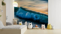 A beautiful abstract wave wallpaper mural for a modern home.


