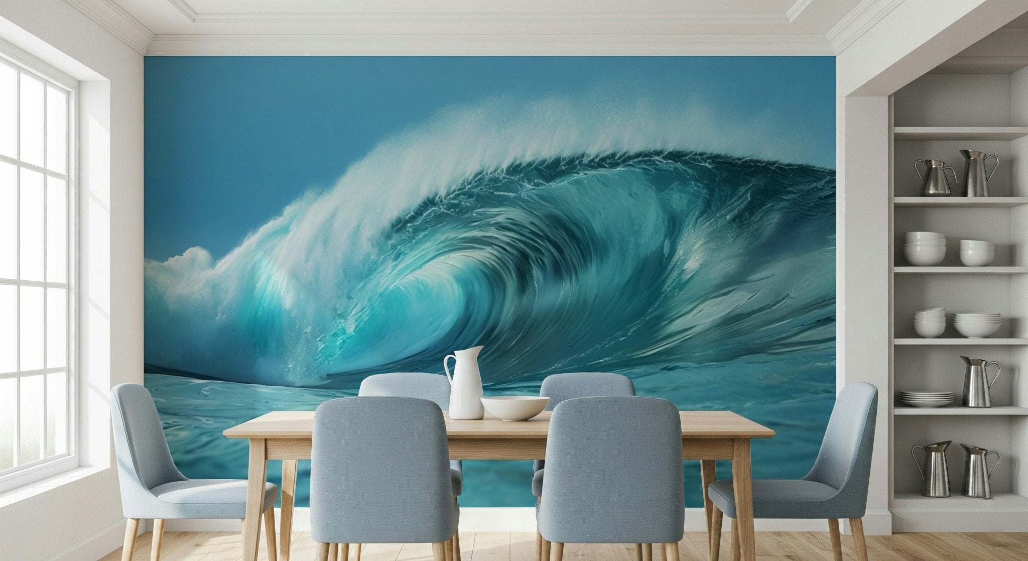 Ocean Wave Serenity Wall Mural | Blue Sea Wall Decor