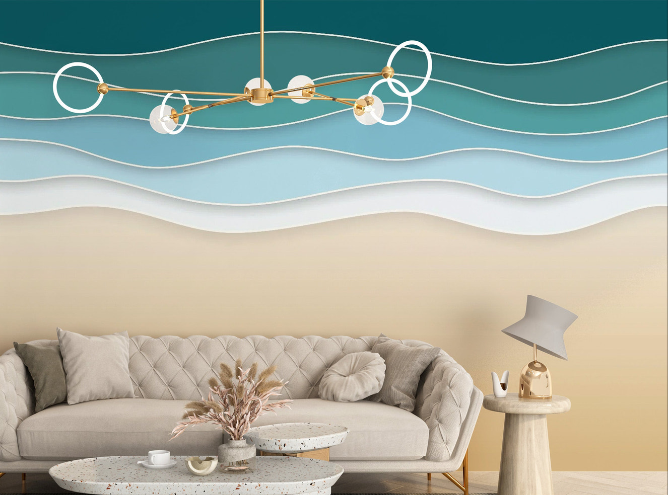 Blue tropical beach wallpaper
