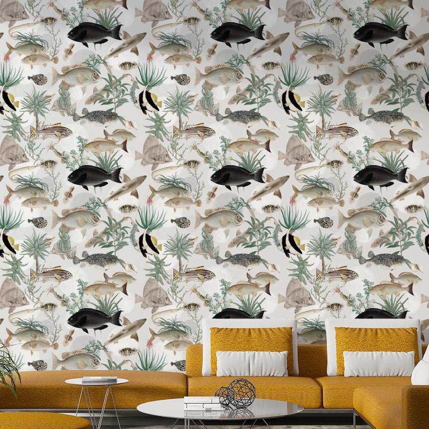 Ocean-inspired texture wallpaper in airy tones

