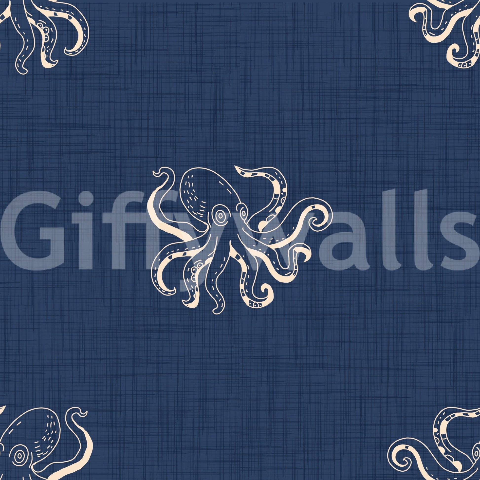 Retro marine life mural wallpaper
